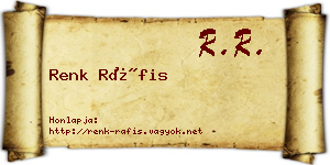 Renk Ráfis névjegykártya